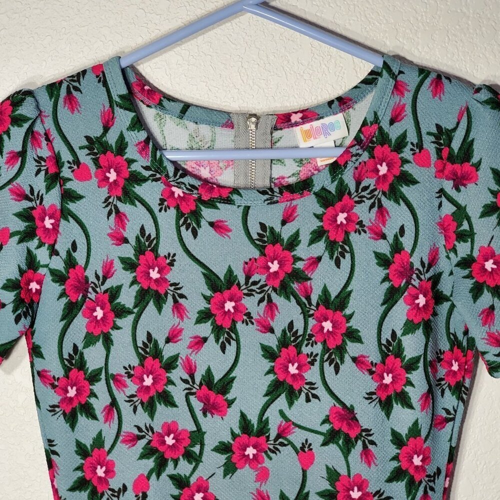 LuLaRoe Amelia Women's Dress Floral Print A-Line Dress XS Pleated Pockets - Picture 4 of 10